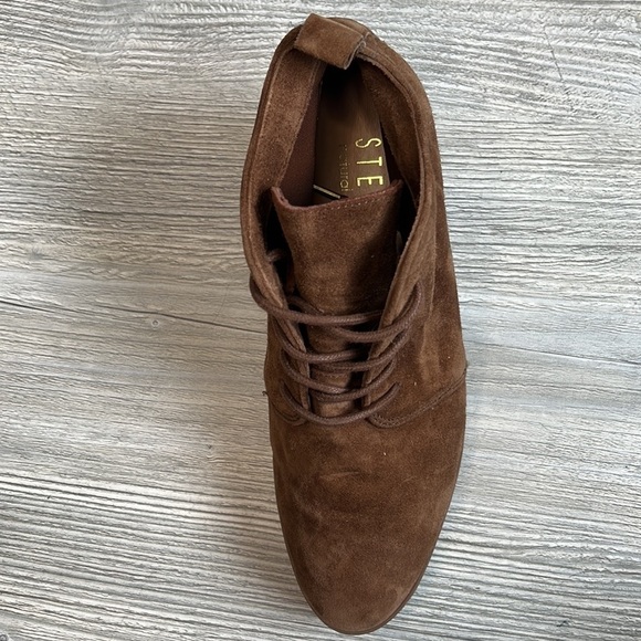 Steven Madden NC Bart chestnut brown leather wedge lace up ankle boots size 6.5 - Picture 16 of 16